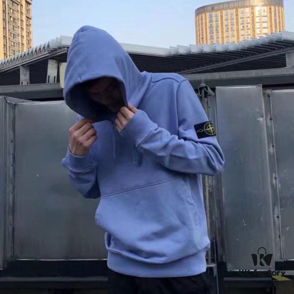 Stone Island 1:1 Cabinet Synchronization Ribbed Construction Classic Compass Patch Hooded Sweatshirt in Terry Fabric