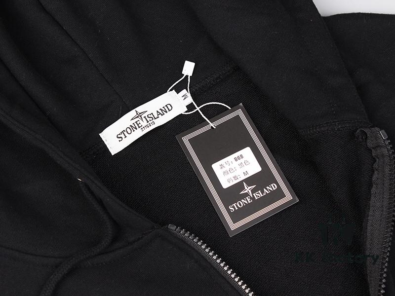 Stone Island Zip-Up Hooded Sweatshirt Jacket with Panelled Sleeves for Enhanced Mobility, Soft and Comfortable Fabric, Available in Black, White, Yellow