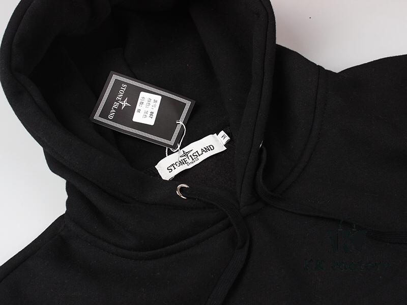 Stone Island Evergreen Fleece Hoodie in Black, Yellow, and Burgundy