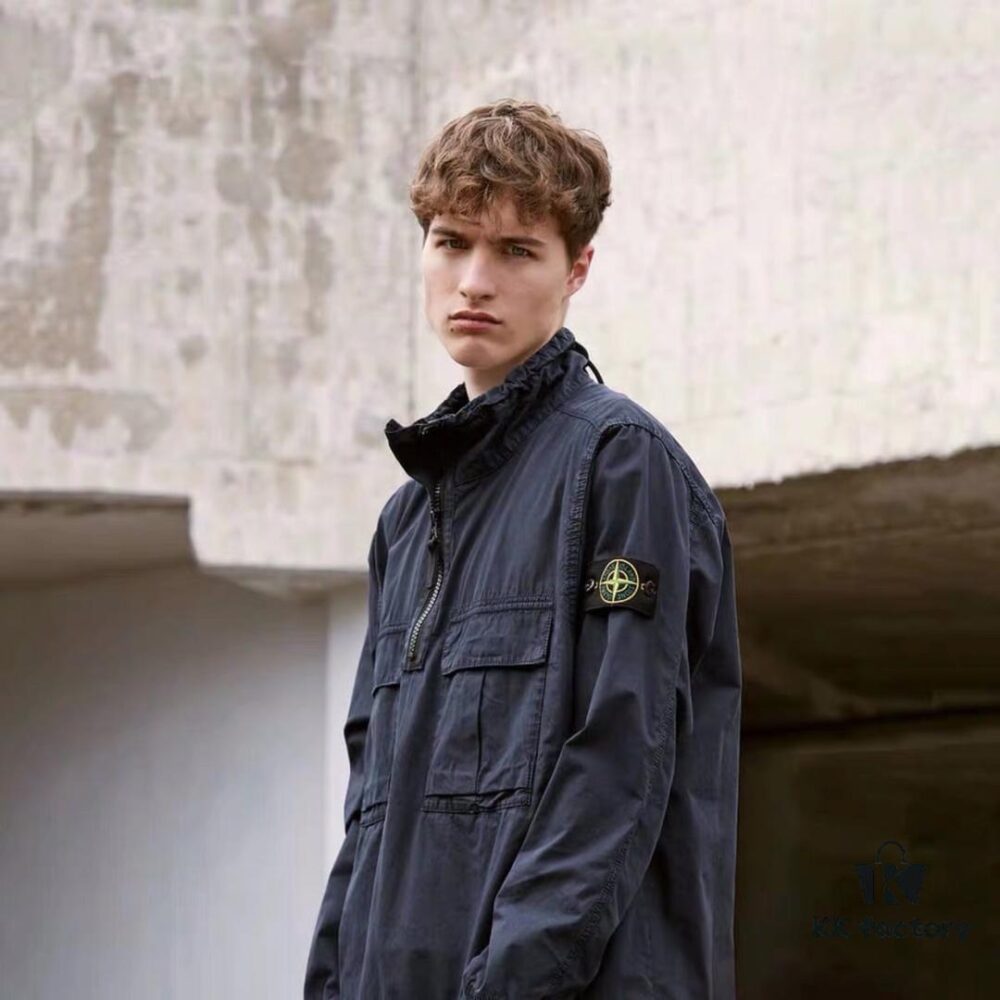 Stone Island 19 Fall/Winter Washed Half-Zip Pullover Jacket