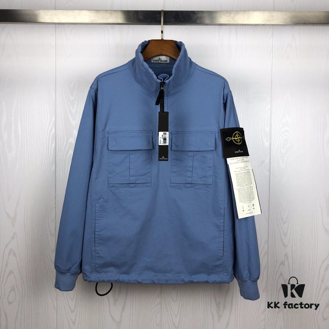 Stone Island 19 Fall/Winter Washed Half-Zip Pullover Jacket