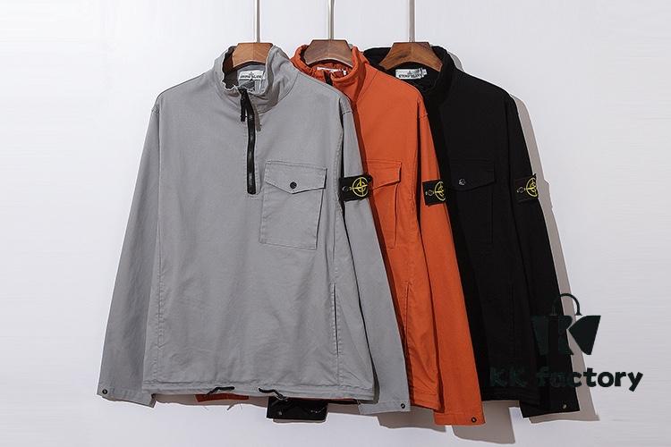 STONE ISLAND Classic Compass Patch Half-Zip Hooded Outerwear Jacket
