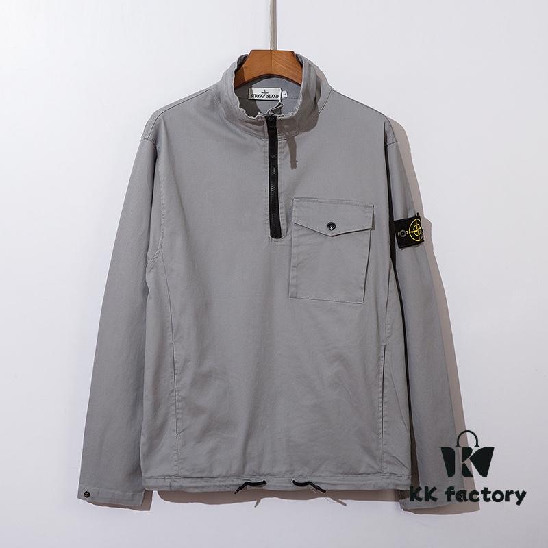 STONE ISLAND Classic Compass Patch Half-Zip Hooded Outerwear Jacket