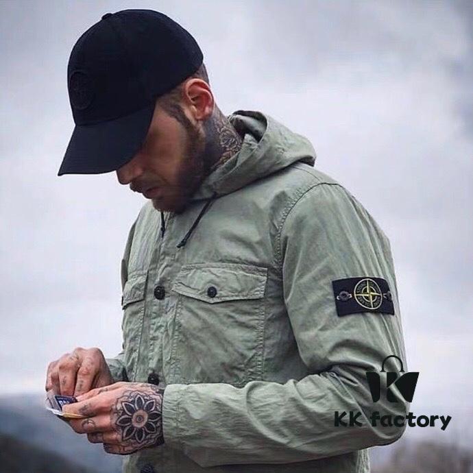 STONE ISLAND Multi-pocket Sleeve Badge Workwear Jacket Long Sleeve Drawstring Hooded Coat M-XXL