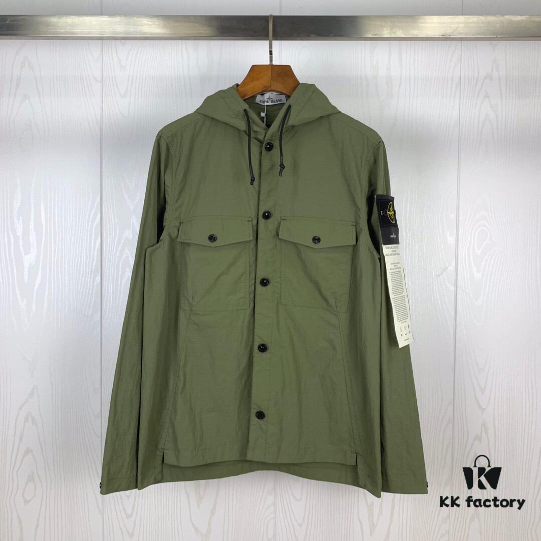 STONE ISLAND Multi-pocket Sleeve Badge Workwear Jacket Long Sleeve Drawstring Hooded Coat M-XXL