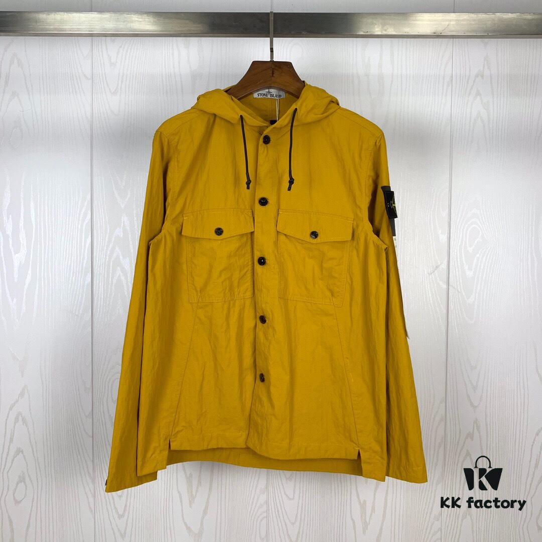 STONE ISLAND Multi-pocket Sleeve Badge Workwear Jacket Long Sleeve Drawstring Hooded Coat M-XXL