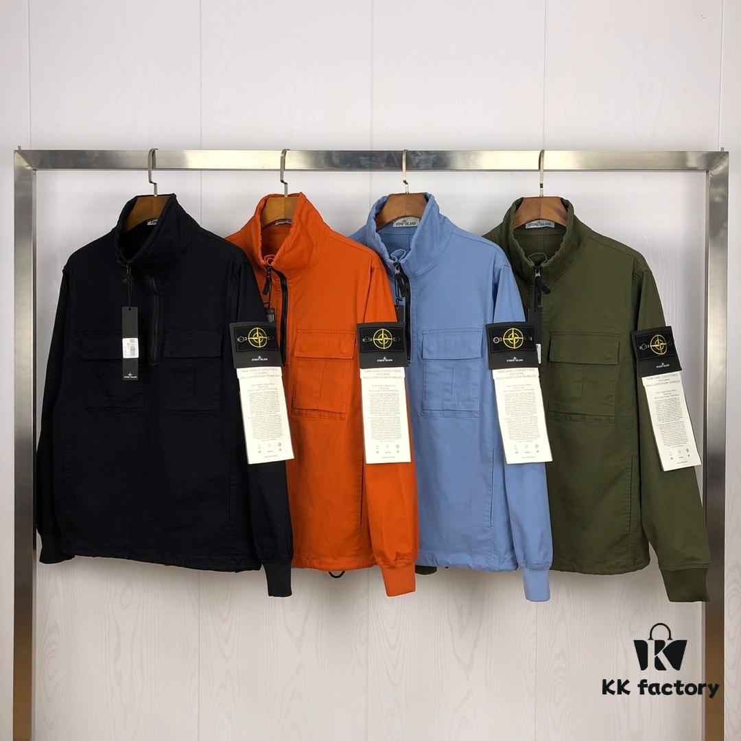 Stone Island 19 Fall/Winter Washed Half-Zip Pullover Jacket