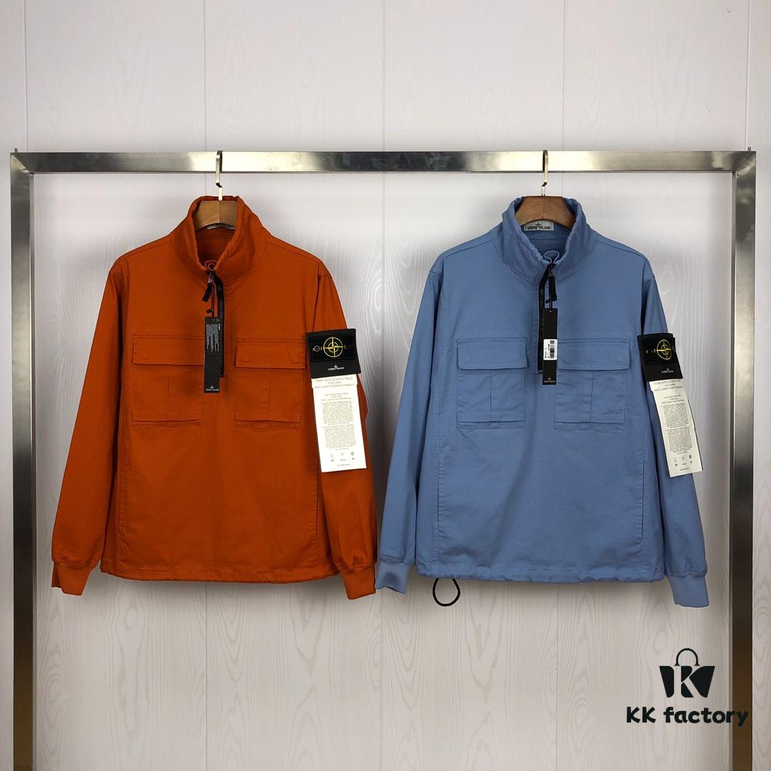 Stone Island 19 Fall/Winter Washed Half-Zip Pullover Jacket