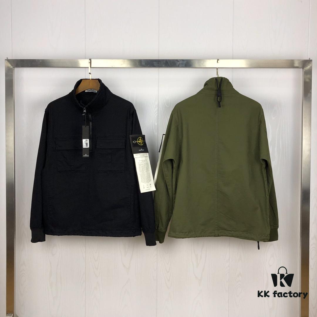 Stone Island 19 Fall/Winter Washed Half-Zip Pullover Jacket