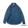 Stone Island Classic Embroidered Logo Patch Denim Shirt Jacket Long Sleeve Cardigan Shirt, Two Colors, M-XXL