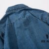 Stone Island Classic Embroidered Logo Patch Denim Shirt Jacket Long Sleeve Cardigan Shirt, Two Colors, M-XXL
