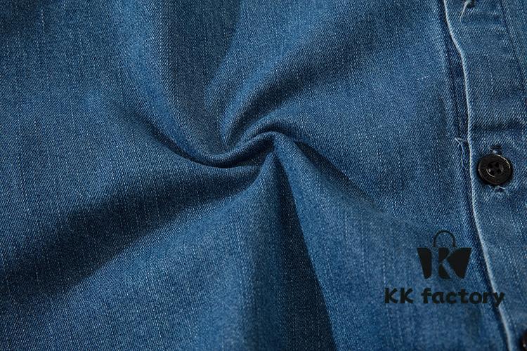 Stone Island Classic Embroidered Logo Patch Denim Shirt Jacket Long Sleeve Cardigan Shirt, Two Colors, M-XXL