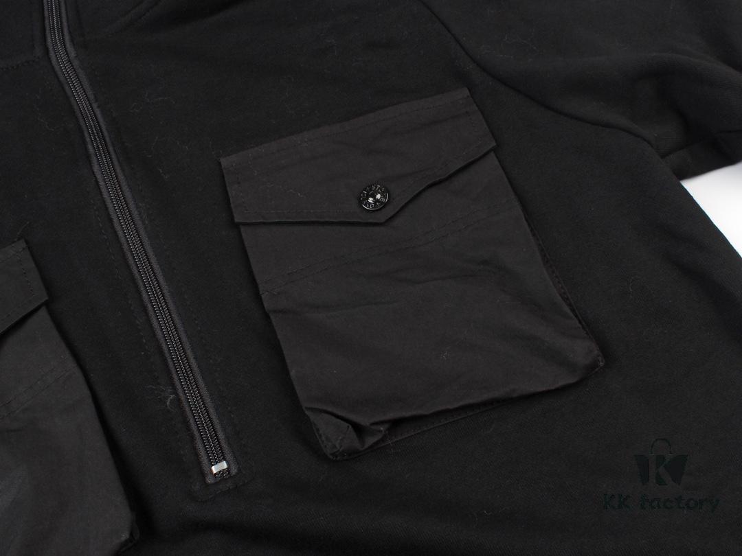 9934# STONE ISLAND GHOST HOODIE Half-Zip Hooded Sweatshirt