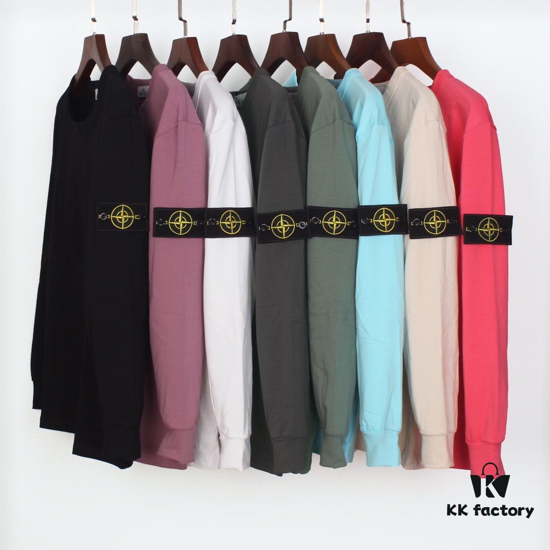 STONE ISLAND 20SS Crew Neck Solid Color Pullover Long Sleeve Lightweight Sweatshirt Fabric Base Layer, M-XXL