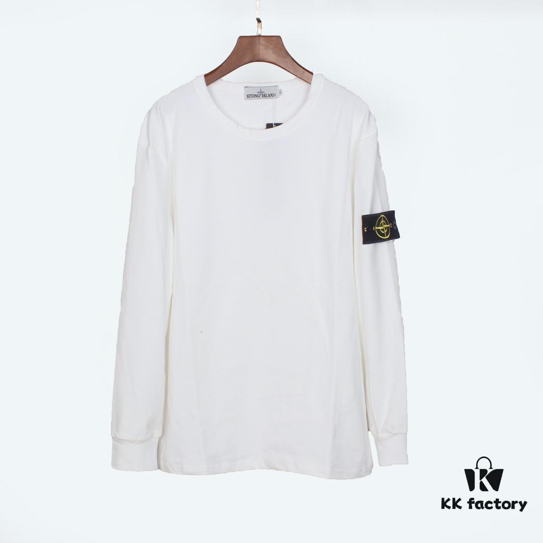 STONE ISLAND 20SS Crew Neck Solid Color Pullover Long Sleeve Lightweight Sweatshirt, Base Layer