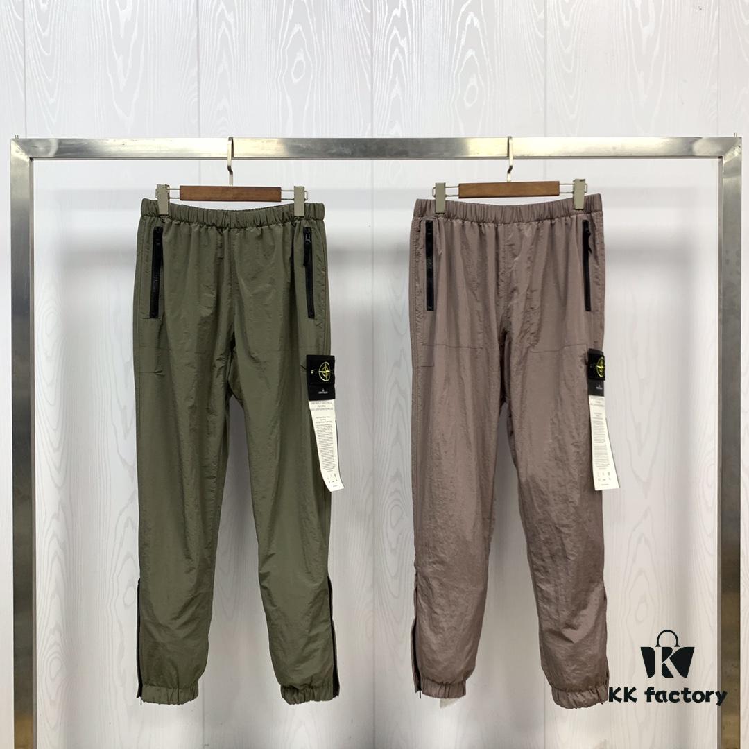 STONE ISLAND Nylon Metallic Casual Tactical Pants with Drawstring Hem