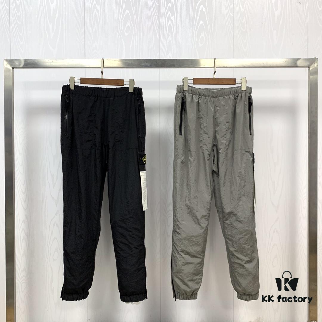 STONE ISLAND Nylon Metallic Casual Tactical Pants with Drawstring Hem