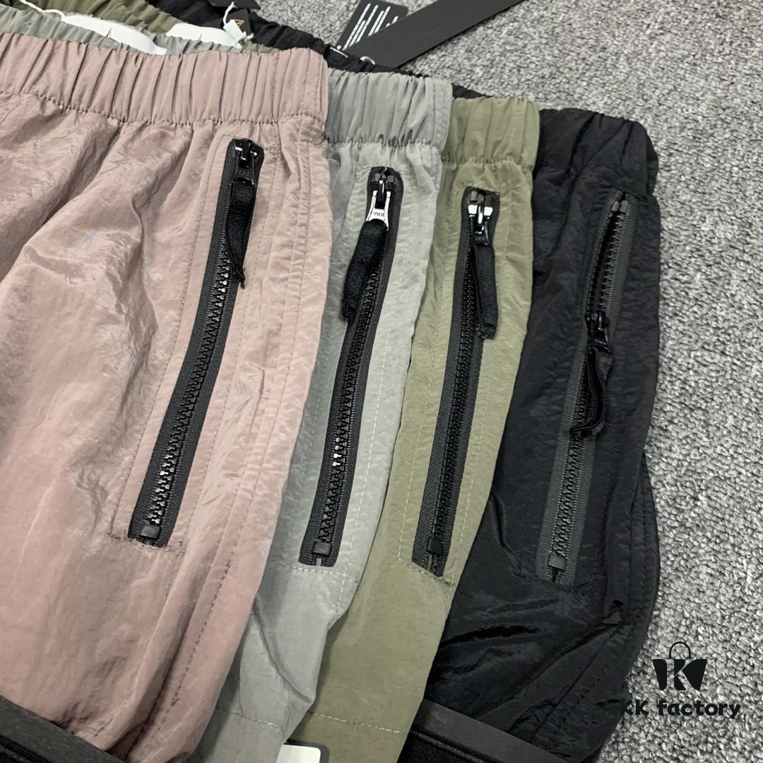 STONE ISLAND Nylon Metallic Casual Tactical Pants with Drawstring Hem