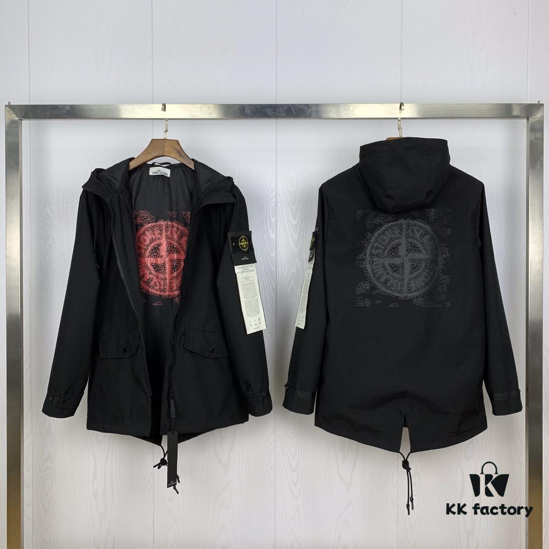 Stone Island Autumn/Winter New Functional Windproof Hooded Jacket Coat with Fish-Tail Design