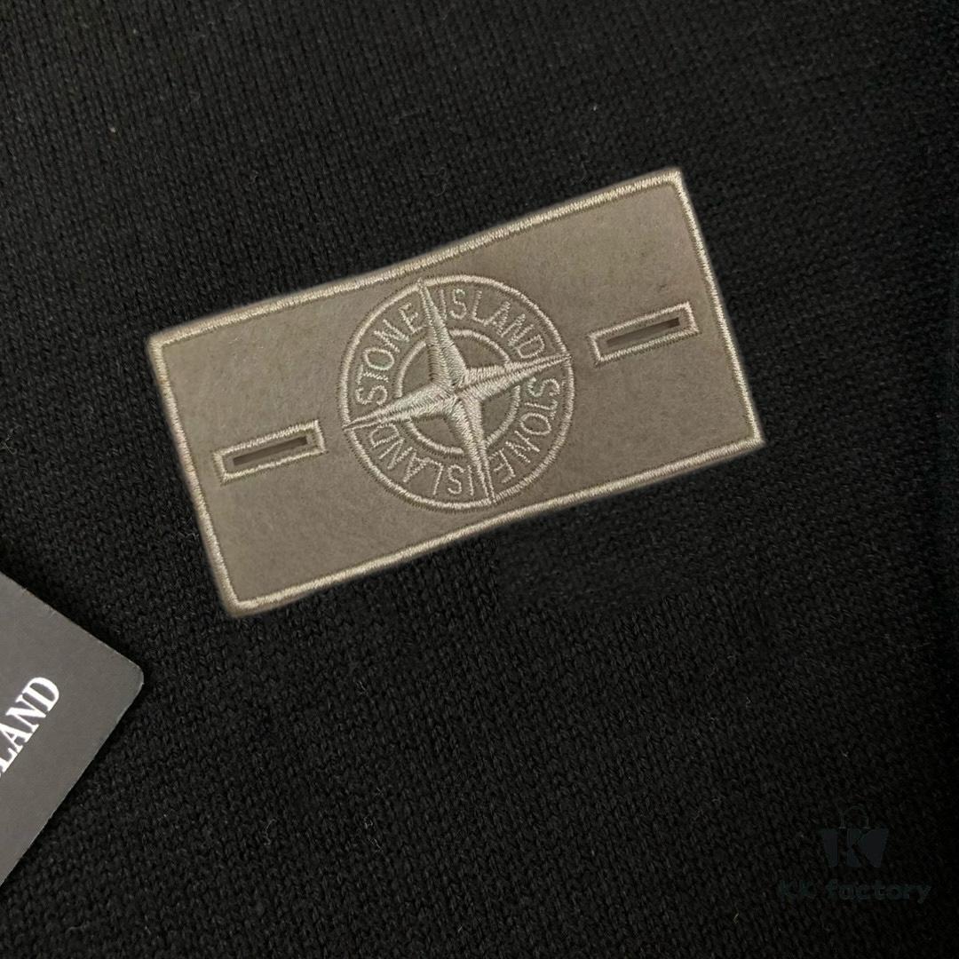 STONE ISLAND Men's Casual Knit Pullover Sweater – Exclusive New Arrival, High-End Custom Design, Urban Style, Classic Round Neck Base Layer with Compass Logo Embroidery