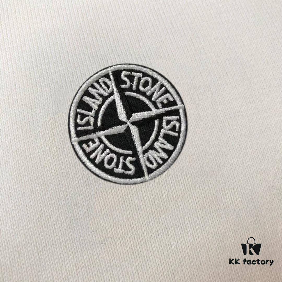 STONE ISLAND Men's Casual Knit Pullover Sweater - Premium Custom Fit, Minimalist Round Neck Design with Iconic Compass Logo Embroidery