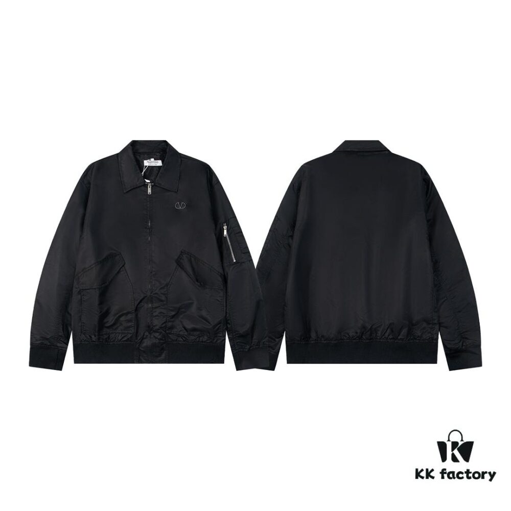 VALENTINO GARAVANI VLogo Signature Men's Bomber Jacket - Pilot Style with Drop Shoulder Design