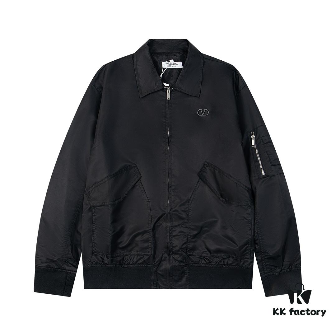 VALENTINO GARAVANI VLogo Signature Men's Bomber Jacket - Pilot Style with Drop Shoulder Design