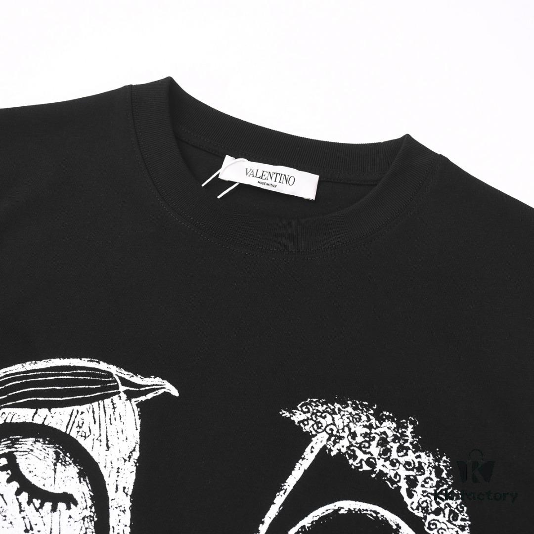 VALENTINO Inspired Classic Logo Artwork Solid Color Print T-Shirt, Premium Quality Fabric, Unisex Fashion Style
