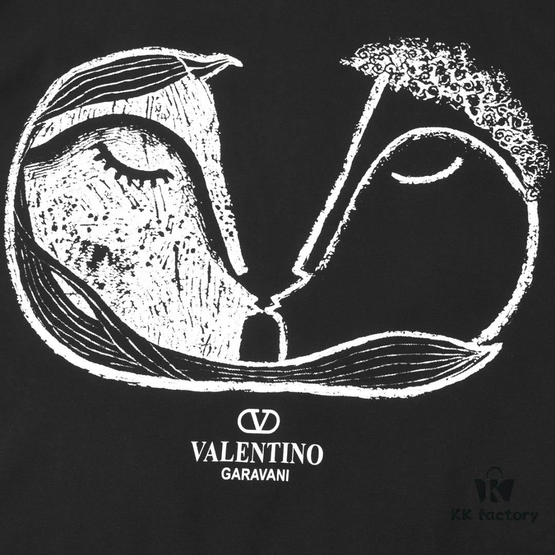 VALENTINO Inspired Classic Logo Artwork Solid Color Print T-Shirt, Premium Quality Fabric, Unisex Fashion Style