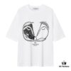 Valentino Inspired Classic Logo Artwork Solid Color Print T-Shirt, Premium Quality Fabric, Unisex Fashion Essential