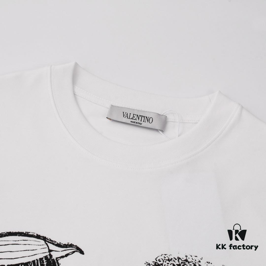 Valentino Inspired Classic Logo Artwork Solid Color Print T-Shirt, Premium Quality Fabric, Unisex Fashion Essential