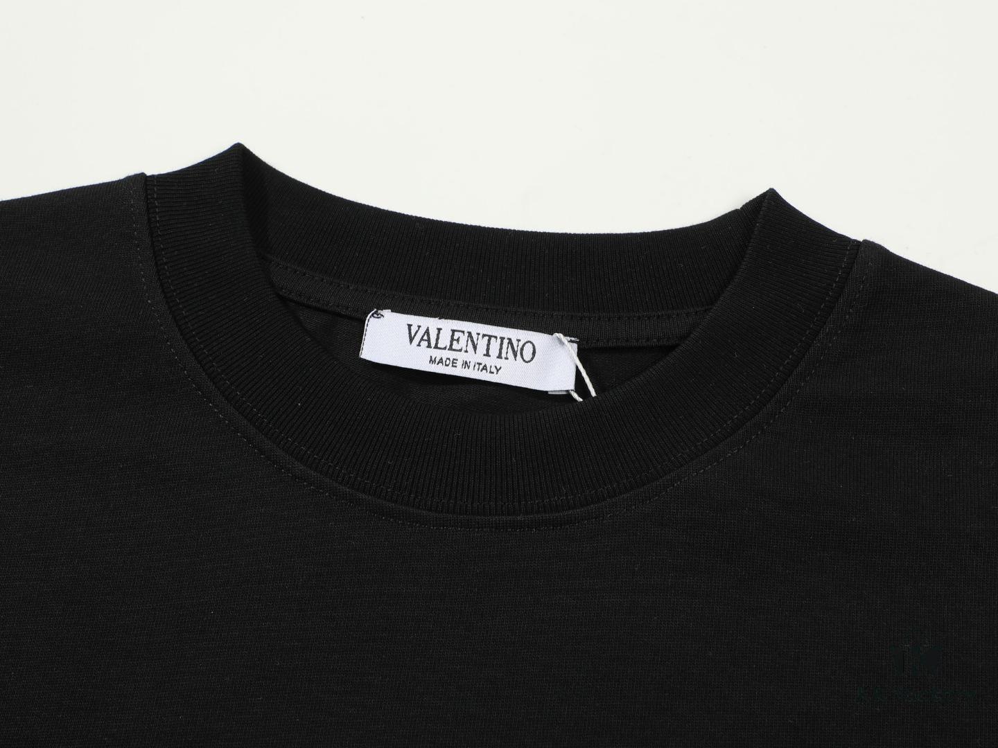 VALENTINO New 3D Thick Cotton T-Shirt with Flocked Print