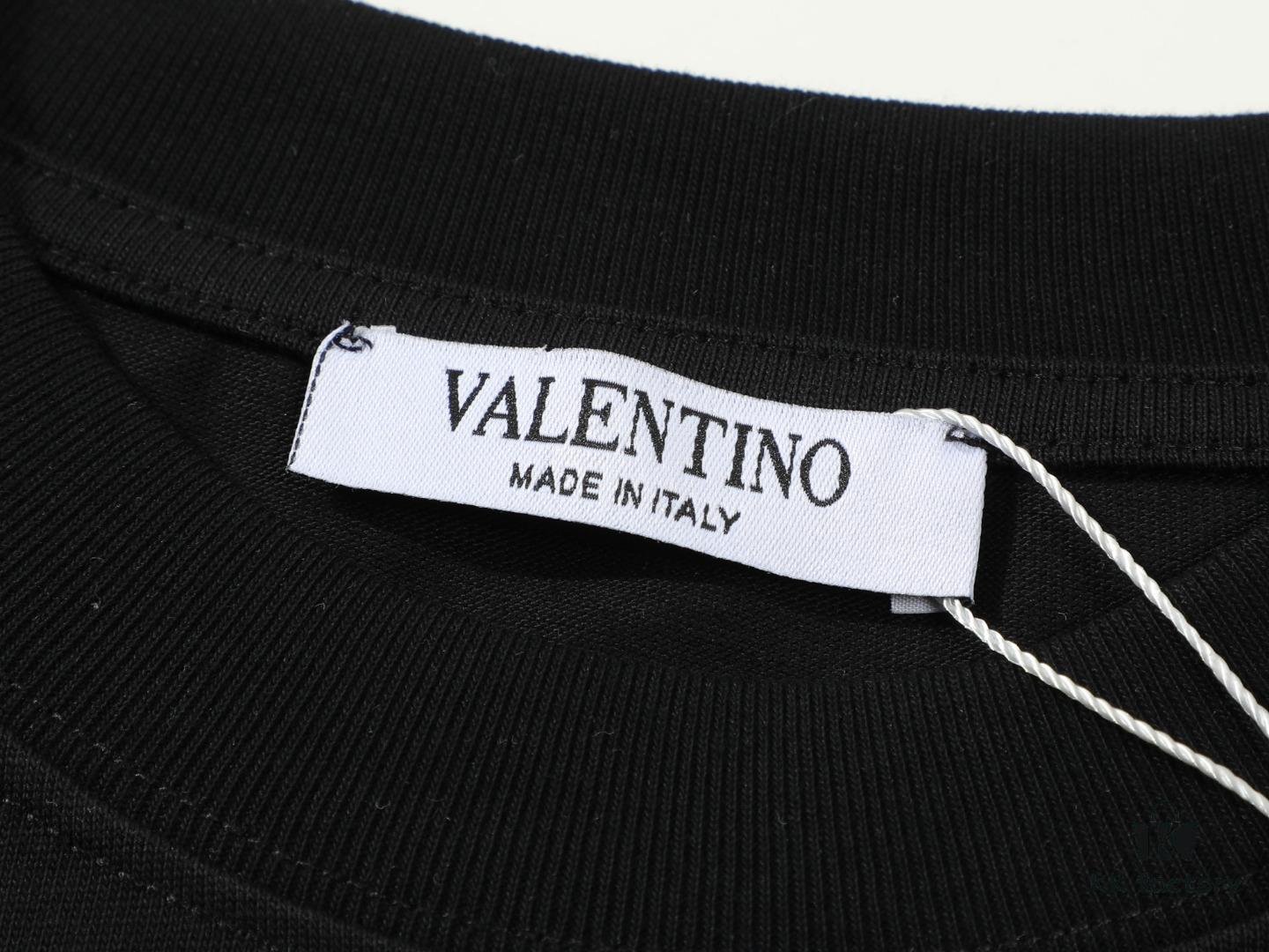 VALENTINO New 3D Thick Cotton T-Shirt with Flocked Print