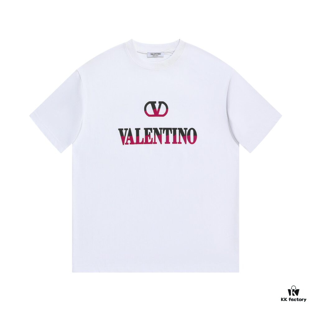 VALENTINO New 3D Thick Cotton T-Shirt with Flocked Print