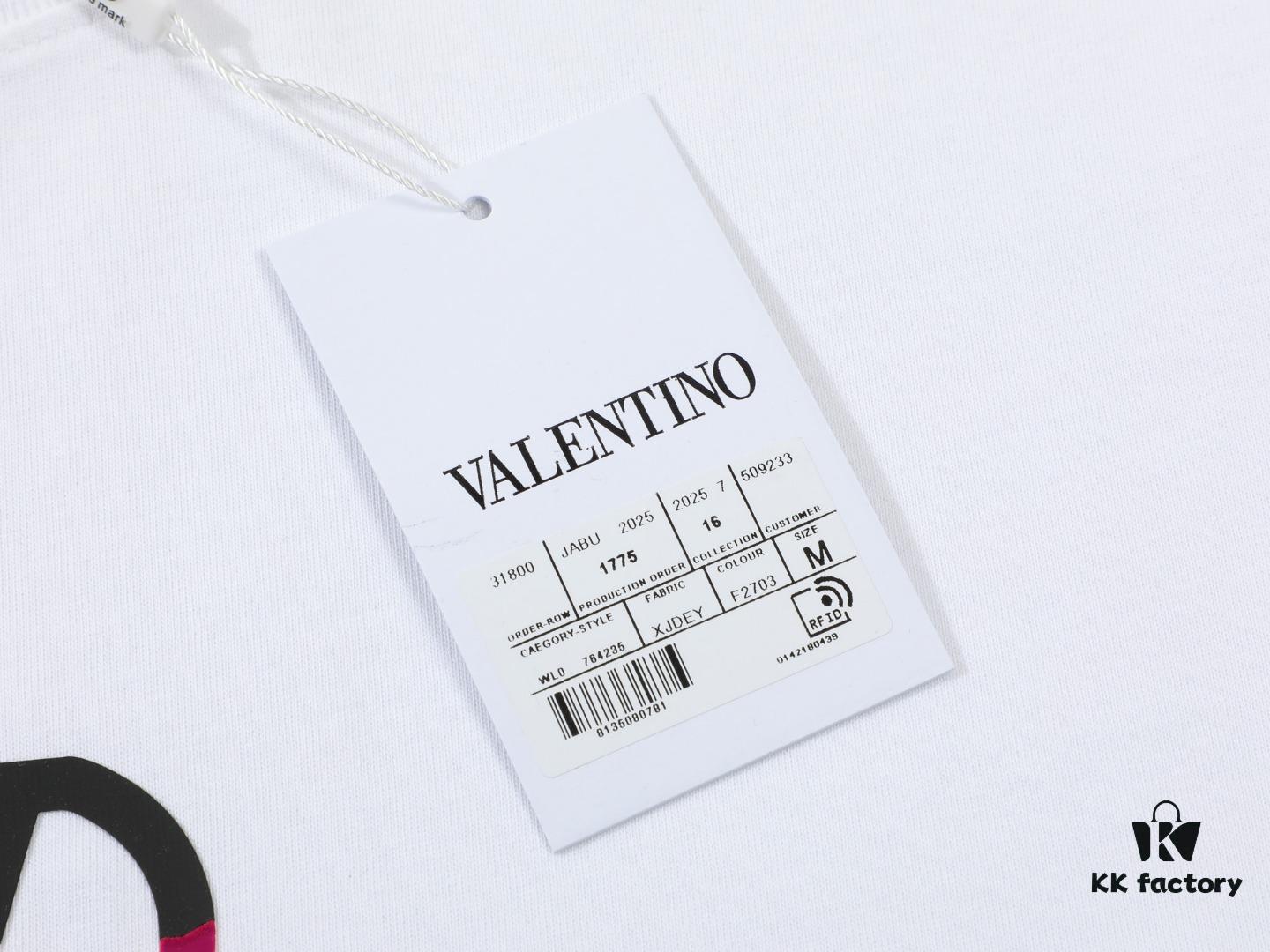 VALENTINO New 3D Thick Cotton T-Shirt with Flocked Print