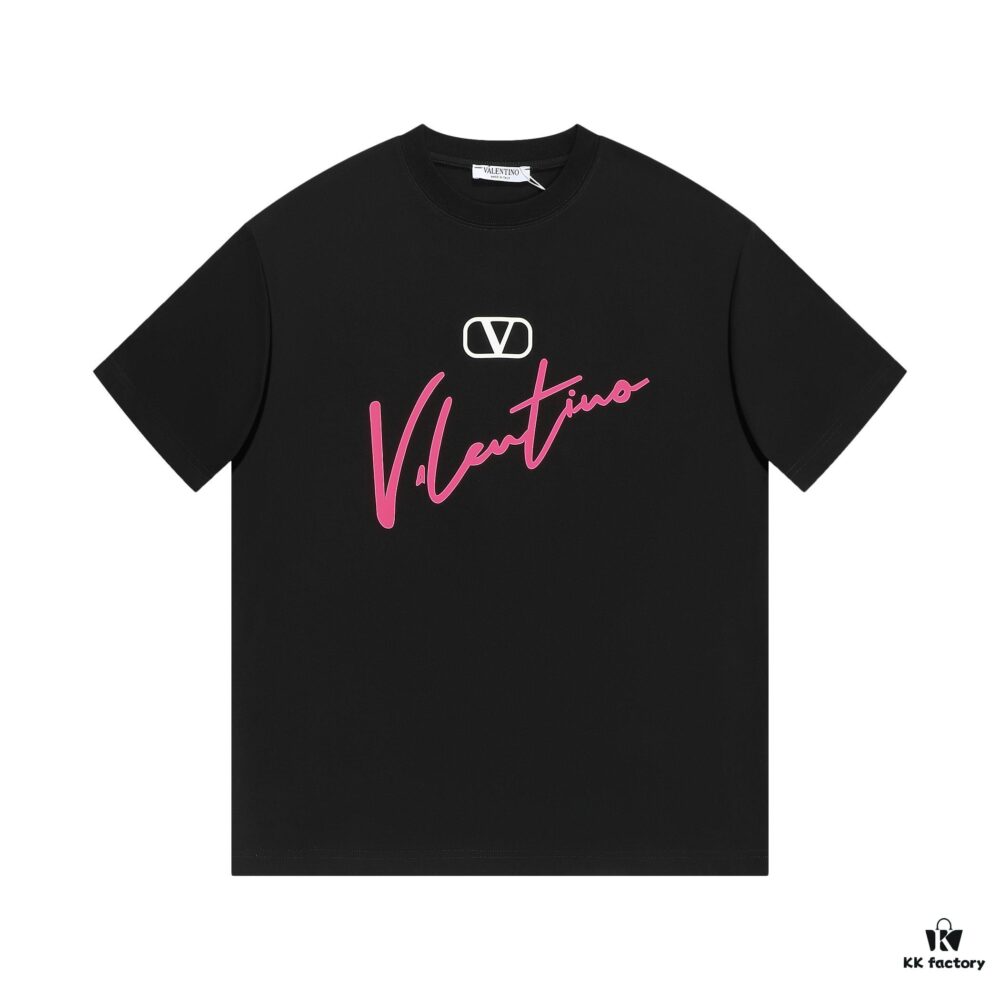 VALENTINO New 3D Thick Print Short Sleeve T-Shirt