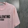 New Valentino 2025 Spring/Summer Short Sleeve T-Shirt Heavyweight Cotton Letter Logo Print