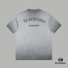 VAL*NTINO Huajia 25SS Spring Collection Flocked Letter Print Short Sleeve T-Shirt
