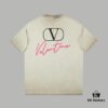 VALENTINO Home 25SS Spring Collection New Arrival Flocked Letter Print Short Sleeve T-Shirt
