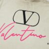 VALENTINO Home 25SS Spring Collection New Arrival Flocked Letter Print Short Sleeve T-Shirt