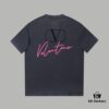 VAL*NTINO Huajia 25SS Spring Collection Flocked Letter Print Short Sleeve T-Shirt