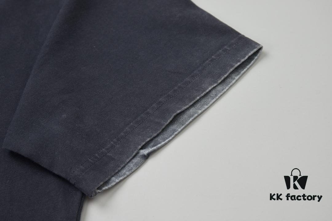 VAL*NTINO Huajia 25SS Spring Collection Flocked Letter Print Short Sleeve T-Shirt