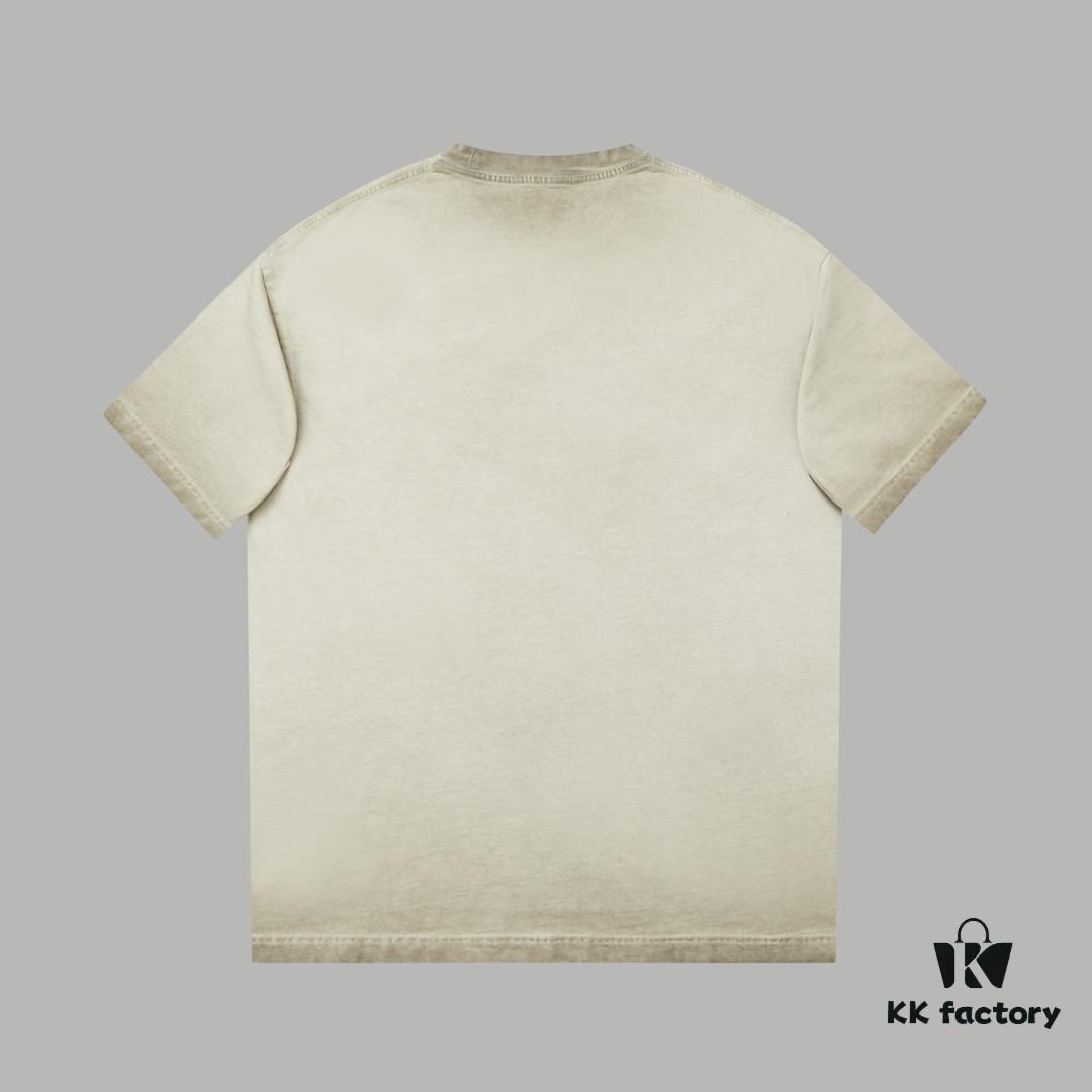 VAL*NTINO Huajia 25SS Spring Collection Flocked Letter Print Short Sleeve T-Shirt