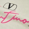 VAL*NTINO Huajia 25SS Spring Collection Flocked Letter Print Short Sleeve T-Shirt