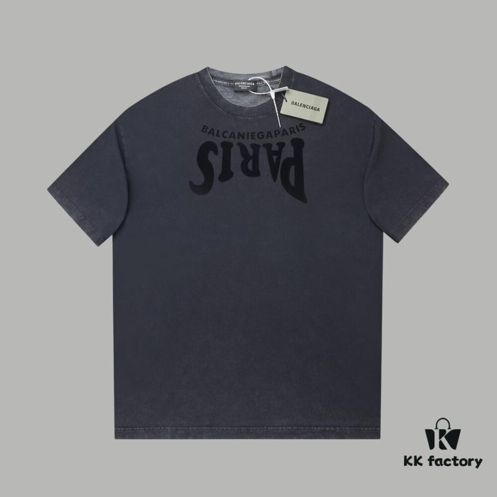 VAL'ENTINO Hua Jia 25SS Spring Collection Flocked Letter Print Short Sleeve T-Shirt