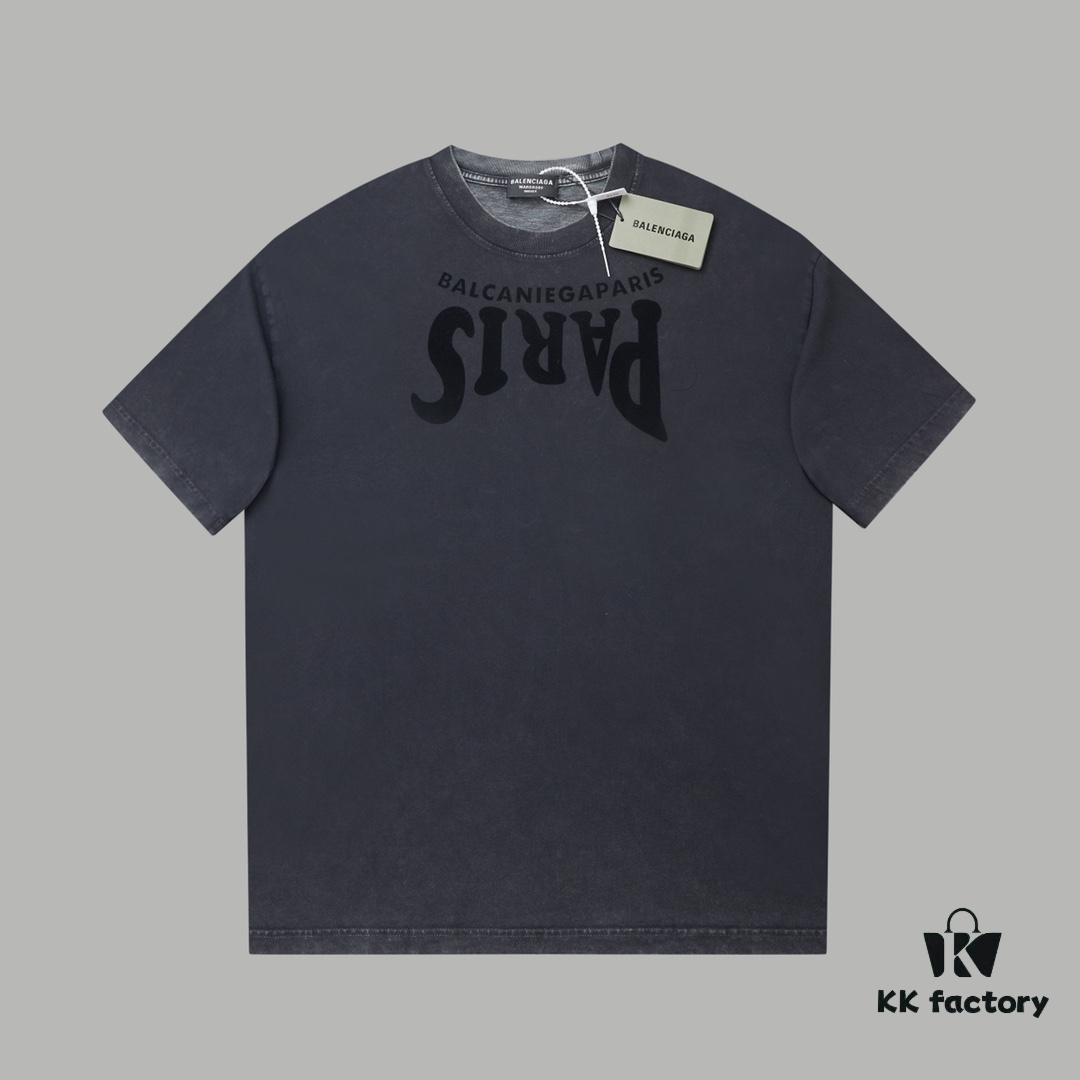 VAL'ENTINO Hua Jia 25SS Spring Collection Flocked Letter Print Short Sleeve T-Shirt