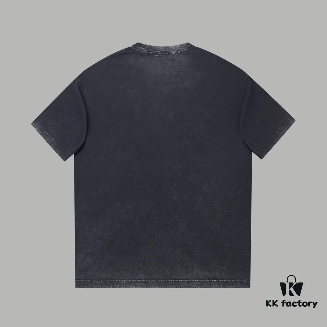 VAL'ENTINO Hua Jia 25SS Spring Collection Flocked Letter Print Short Sleeve T-Shirt