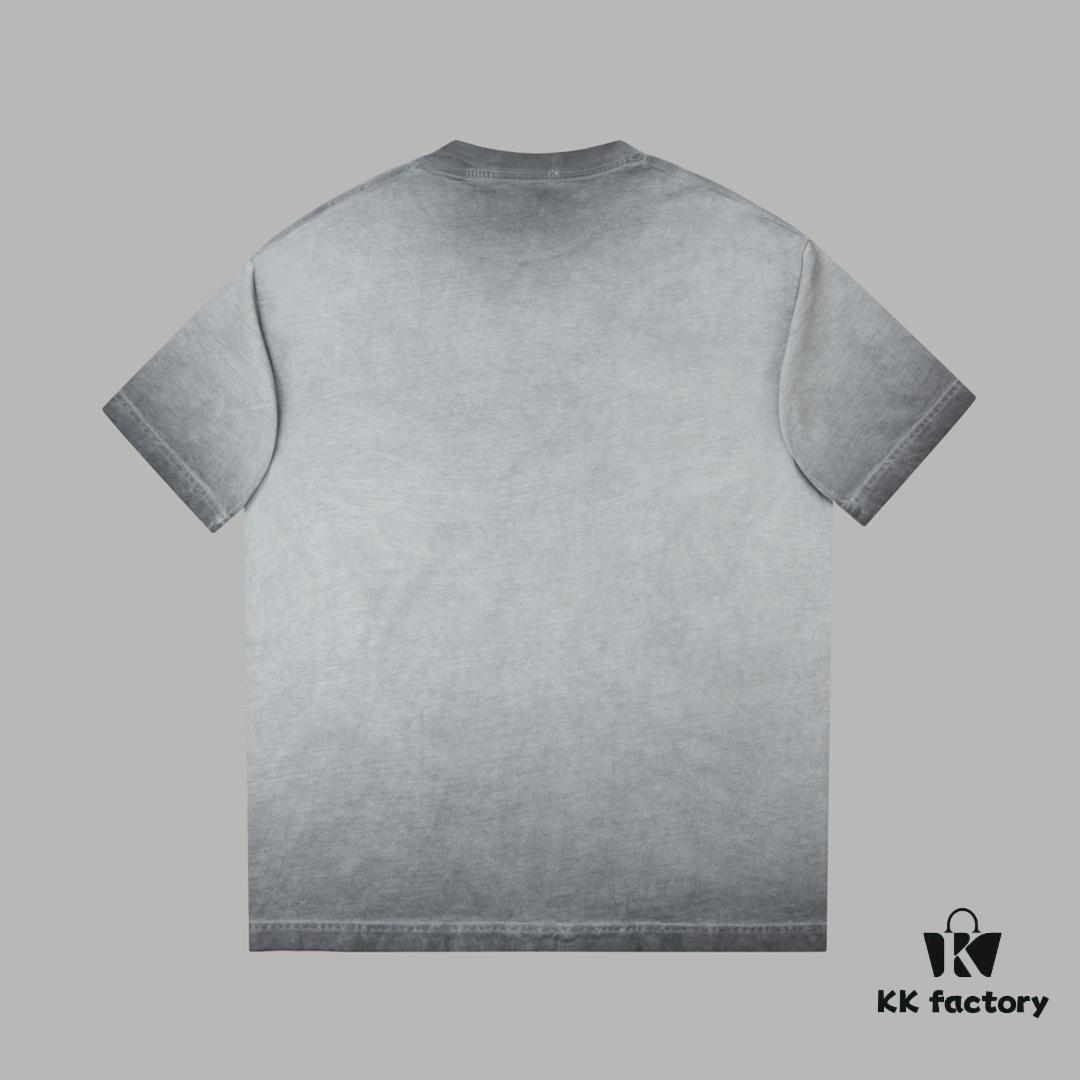 VAL*NTINO Huajia 25SS Spring Collection Flocked Letter Print Short Sleeve T-Shirt