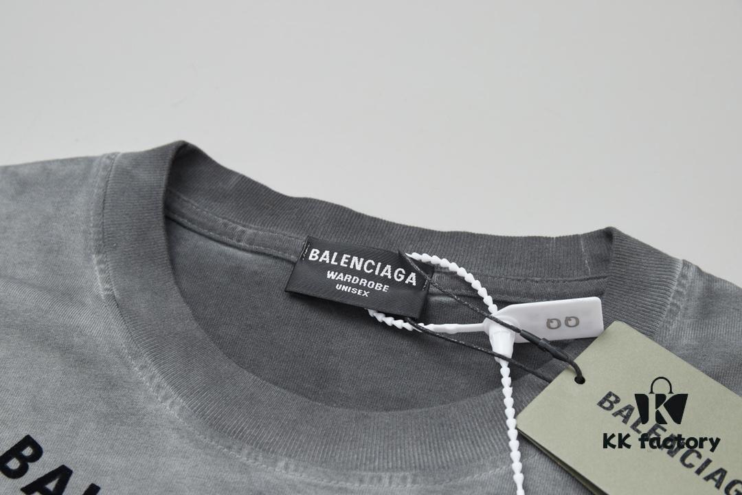 VAL*NTINO Huajia 25SS Spring Collection Flocked Letter Print Short Sleeve T-Shirt