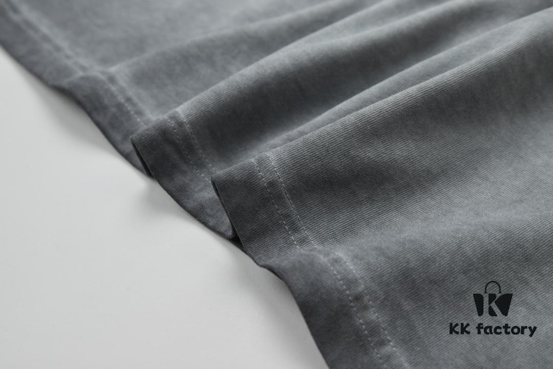 VAL*NTINO Huajia 25SS Spring Collection Flocked Letter Print Short Sleeve T-Shirt